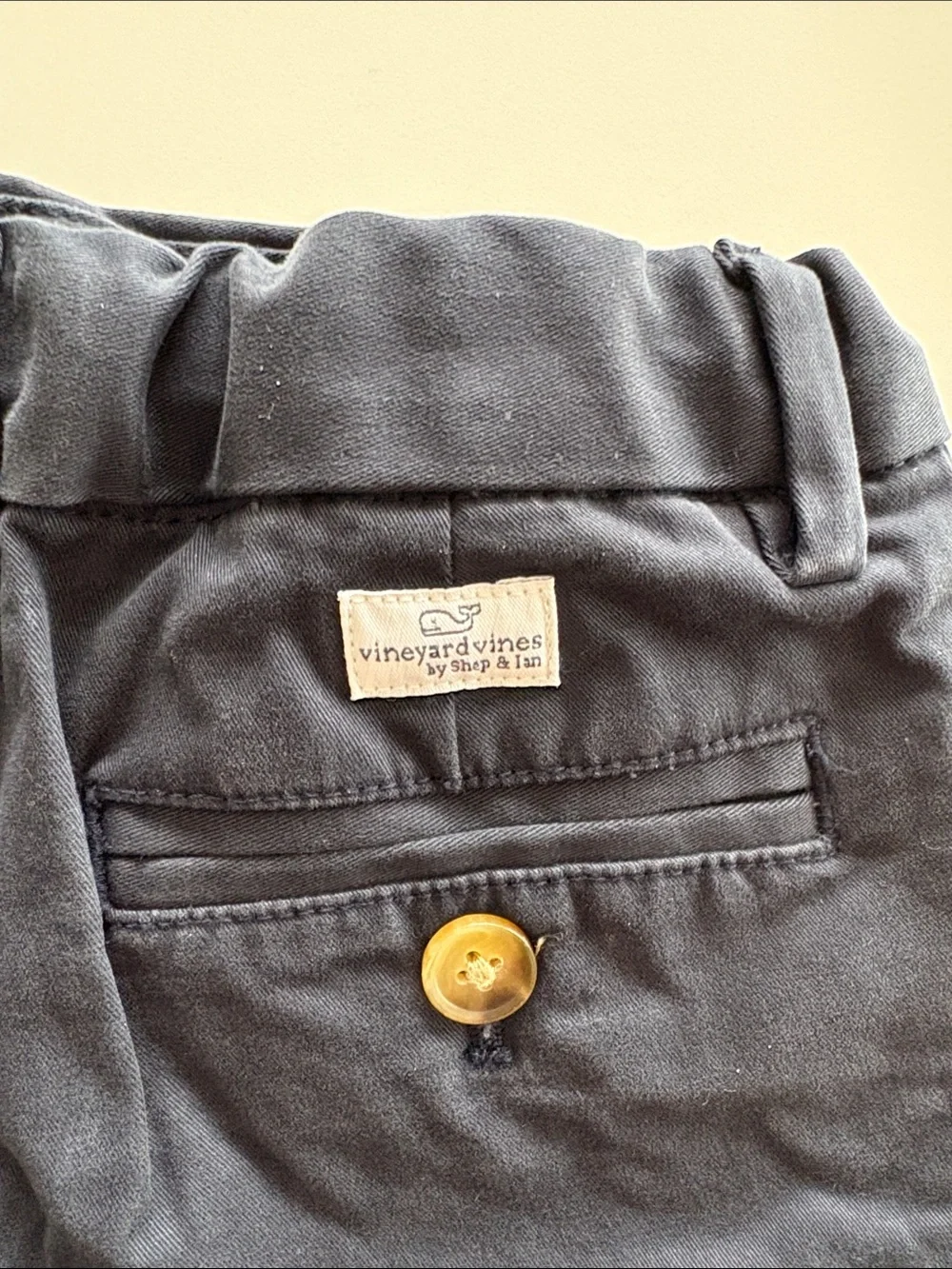 Vineyard Vines Navy Chino Shorts with Button-Back Pockets